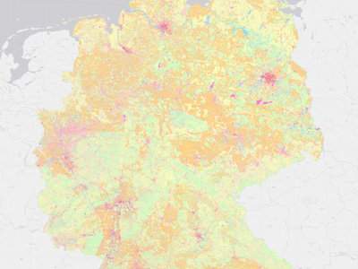 Die digitale Karte BEAM zeigt den monetären Wert von Vermögen pro Flächeneinheit (€/m²).